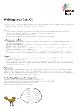 Writing your first CV