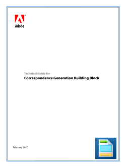 bb c Correspondence Generation Building Block Technical Guide for