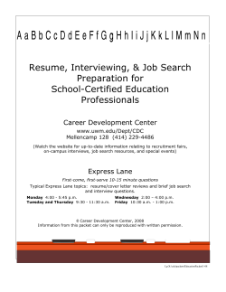 Resume, Interviewing, &amp; Job Search Preparation for School-Certified Education Professionals
