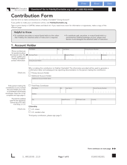 Contribution Form Print Reset Save