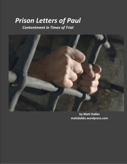 Prison Letters of Paul  Contentment in Times of Trial by Matt Dabbs