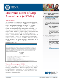 Electronic Letter of Map Amendment (eLOMA) What is eLOMA?