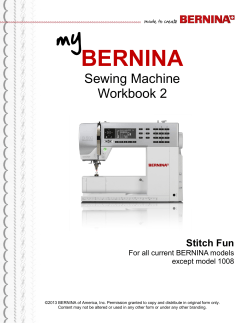 BERNINA my Sewing Machine Workbook 2