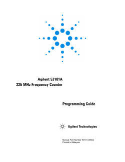Agilent 53181A 225 MHz Frequency Counter Programming Guide