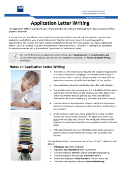 Application Letter Writing