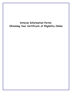 Veteran Information Portal: Obtaining Your Certificate of Eligibility Online