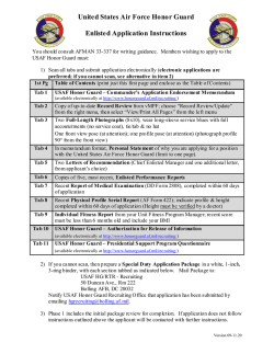 United States Air Force Honor Guard  Enlisted Application Instructions