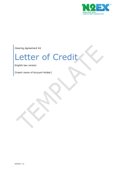 Letter of Credit Clearing Agreement E2 English law version