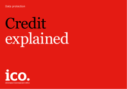 Credit explained Data protection