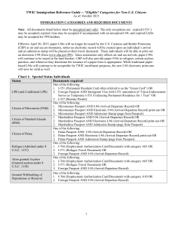 -- *Eligible* Categories for Non-U.S. Citizens