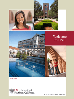 Welcome to USC usc graduate study 2013-2014