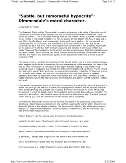 &#34;Subtle, but remorseful hypocrite&#34;: Dimmesdale's moral character. Page 1 of 12