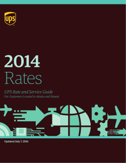 2014 Rates UPS Rate and Service Guide