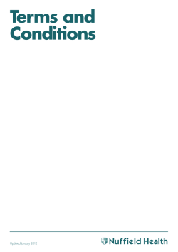 Terms and Conditions Updated January 2012