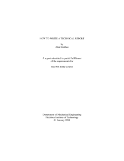 HOW TO WRITE A TECHNICAL REPORT by Alan Smithee