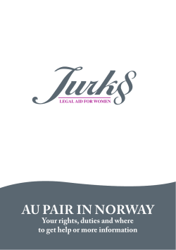 Au pAir in norwAy your rights, duties and where
