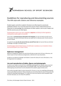 Guidelines for reproducing and documenting sources