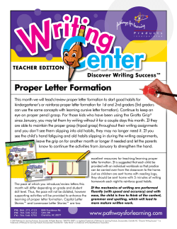 Proper Letter Formation Discover Writing Success™  TEACHER EDITION