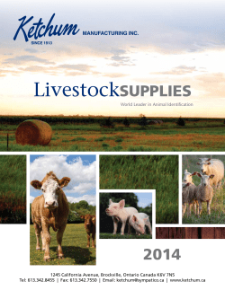 Livestock SUPPLIES 2014 MANUFACTURING INC.