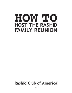HOW TO FAMILY REUNION HOST THE RASHID Rashid Club of America