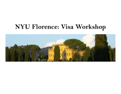 NYU Florence: Visa Workshop