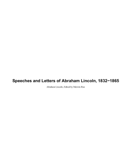 Speeches and Letters of Abraham Lincoln, 1832−1865