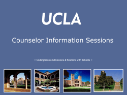 Counselor Information Sessions Undergraduate Admissions &amp; Relations with Schools
