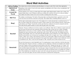 Word Wall Activities Add an Ending