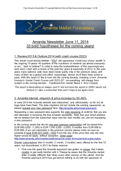 Amanita Newsletter June 11, 2014
