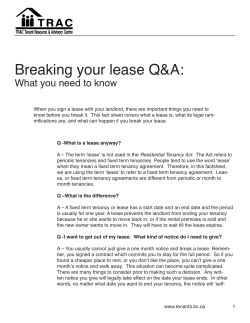 Breaking your lease Q&amp;A: What you need to know