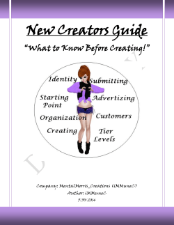 New Creators Guide  “What to Know Before Creating!”