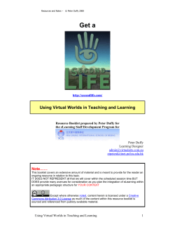 Get a Using Virtual Worlds in Teaching and Learning  Note……