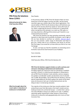 PRS Prime Re Solutions News 2/2011