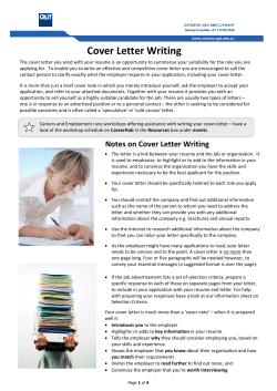   Cover Letter Writing 