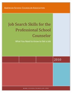 Job Search Skills for the Professional School Counselor 2010