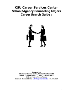 CSU Career Services Center School/Agency Counseling Majors Career Search Guide