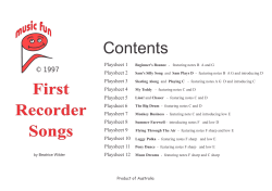First Recorder Songs Contents