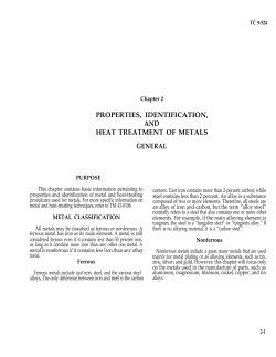 PROPERTIES, IDENTIFICATION, AND HEAT TREATMENT OF METALS GENERAL