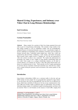 Shared Living, Experiences, and Intimacy over  Saul Greenberg