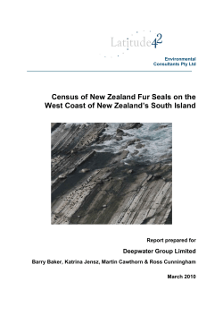 Census of New Zealand Fur Seals on the Deepwater Group Limited