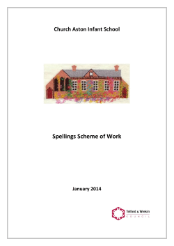 Spellings Scheme of Work Church Aston Infant School January 2014