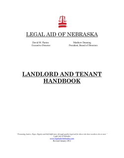 LANDLORD AND TENANT HANDBOOK LEGAL AID OF NEBRASKA