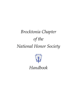 Brocktonia Chapter of the National Honor Society Handbook
