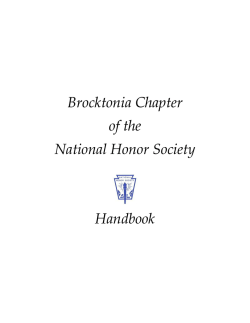 Brocktonia NHS Handbook: Selection, Bylaws, Application
