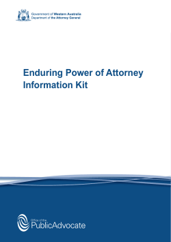 Enduring Power of Attorney Information Kit