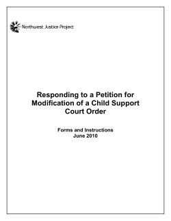 Responding to a Petition for Modification of a Child Support Court Order