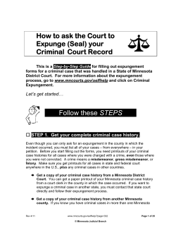 How to ask the Court to Expunge (Seal) your