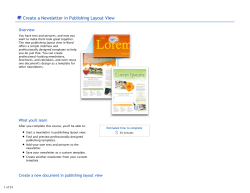 Create a Newsletter in Publishing Layout View Overview