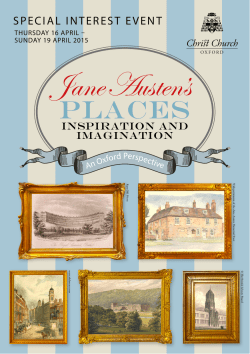 Jane Austen’s PLACES SPECIAL INTEREST E VENT INSPIRATION AND