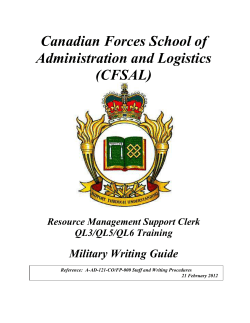 Canadian Forces School of Administration and Logistics (CFSAL)